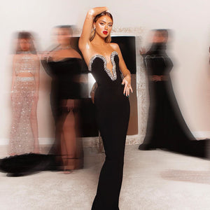 Diamond Design Long Bandage Dress