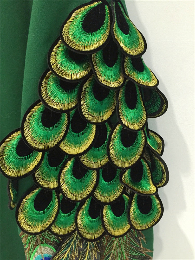 Embroidery Peacock Feather Sweatshirt