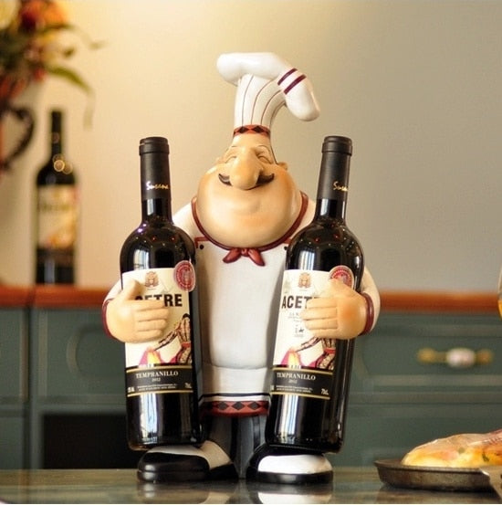 Chef Wine Holder Statue